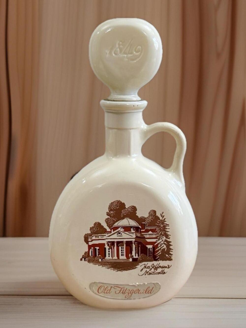Vintage Decanter Old Fitzgerald Thomas Jefferson’s Monticello - Empty 1960s 10"T